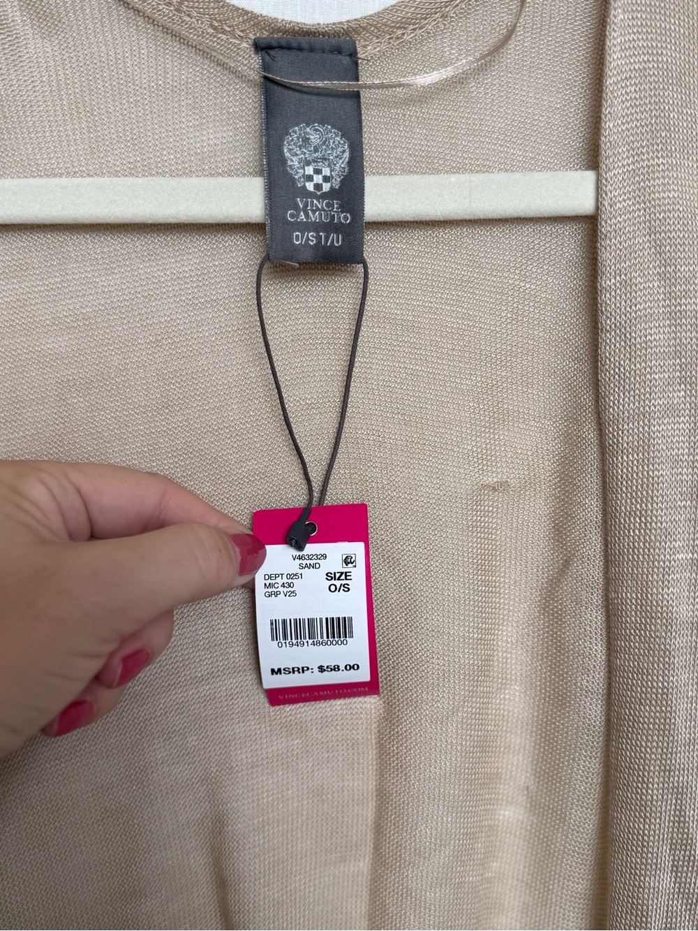 Vince Camuto Womens One Size Sand Beige Open Front Poncho Cardigan Kimono NWT - Picture 3 of 7